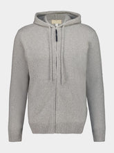 120% Lino Grey Wool Zip-Up Sweatshirt
