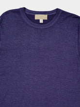 120% Lino Light Denim Wool Crew-Neck Sweater