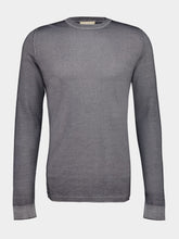 120% Lino Grey Wool Crew-Neck Sweater