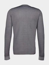 120% Lino Grey Wool Crew-Neck Sweater