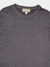 120% Lino Grey Wool Crew-Neck Sweater
