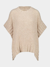 120% Lino Beige Cashmere Blend Poncho Top
