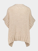 120% Lino Beige Cashmere Blend Poncho Top