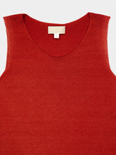 120% Lino Burnt Red Wool Sleeveless Top