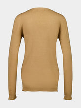 120% Lino Caramel Beige Cashmere V-Neck Sweater