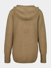 Nut Beige Wool Cashmere Hooded Sweater