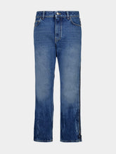 Rabanne Blue Zip-Detail Cropped Jeans