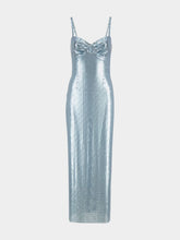 Rabanne Sky Blue Aluminium Strap Maxi Dress