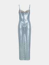 Rabanne Sky Blue Aluminium Strap Maxi Dress