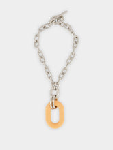 Rabanne XL Link Necklace in Silver and Peach