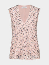 Rabanne Light Pink Floral Sequin Sleeveless Top