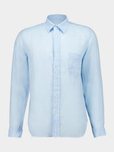 120% Lino Baby Blue Linen Regular-Fit Shirt