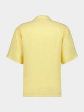 120% Lino Zafferano Yellow Linen Short-Sleeved Shirt
