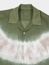 120% Lino Military Green Tie-Dye Linen Shirt