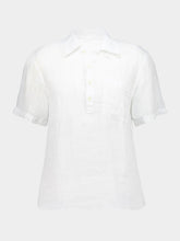 120% Lino White Linen Short-Sleeve Regular Shirt