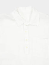 120% Lino White Linen Short-Sleeve Regular Shirt