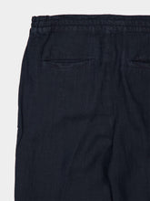 120% Lino Marine Blue Linen Drawstring Trousers
