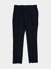 120% Lino Marine Blue Linen Drawstring Trousers