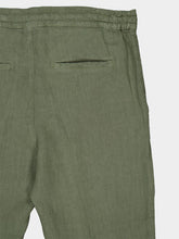 120% Lino Khaki Drawstring Linen Pants