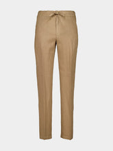 120% Lino Savana Beige Linen Drawstring Trousers