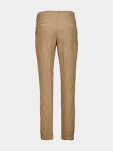 120% Lino Savana Beige Linen Drawstring Trousers