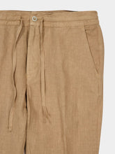 120% Lino Savana Beige Linen Drawstring Trousers