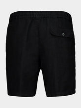 120% Lino Black Linen Bermuda Shorts