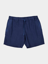 120% Lino Navy Blue Linen Bermuda Shorts
