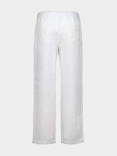 120% Lino White Drawstring Linen Pants