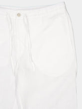 120% Lino White Drawstring Linen Pants
