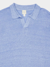 120% Lino Pervinca Blue Linen Polo Shirt