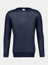 120% Lino Navy Blue Linen Knitwear