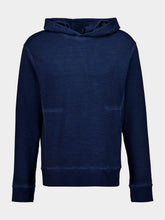 120% Lino Navy Blue Hooded Sweatshirt