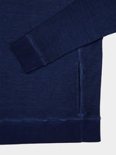 120% Lino Navy Blue Hooded Sweatshirt