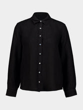 120% Lino Black Long-Sleeve Linen Shirt