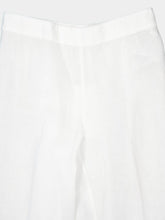120% Lino White Linen Casual Fit Trousers