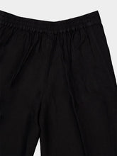 120% Lino Black Linen Casual Fit Trousers