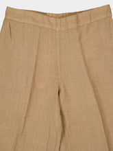 120% Lino Savana Brown Linen Casual Fit Trousers