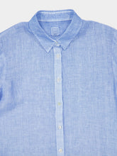 120% Lino Blue Linen Maxi Shirt Dress