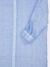 120% Lino Blue Linen Maxi Shirt Dress