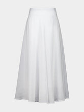 120% Lino White Linen and Cotton Maxi Skirt