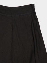120% Lino Black Cotton Linen Maxi Skirt