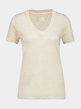 120% Lino Safari Soft Linen V-Neck T-Shirt