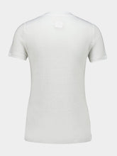 120% Lino White Linen V-Neck T-Shirt