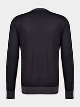 120% Lino Faded Black Wool Crewneck Jumper
