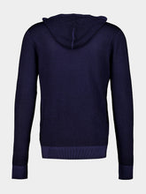 120% Lino Navy Blue Wool Hooded Jumper