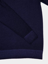 120% Lino Navy Blue Wool Hooded Jumper
