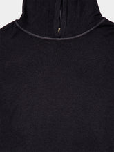 120% Lino Faded Black Wool Hooded Jumper