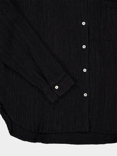 120% Lino Black Textured Viscose Blend Shirt