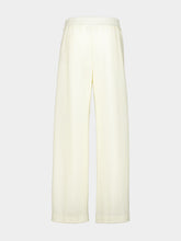 120% Lino White Casual-Fit Wool Trousers